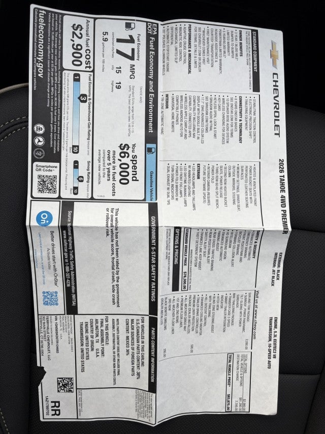 2026 Chevrolet Tahoe Premier