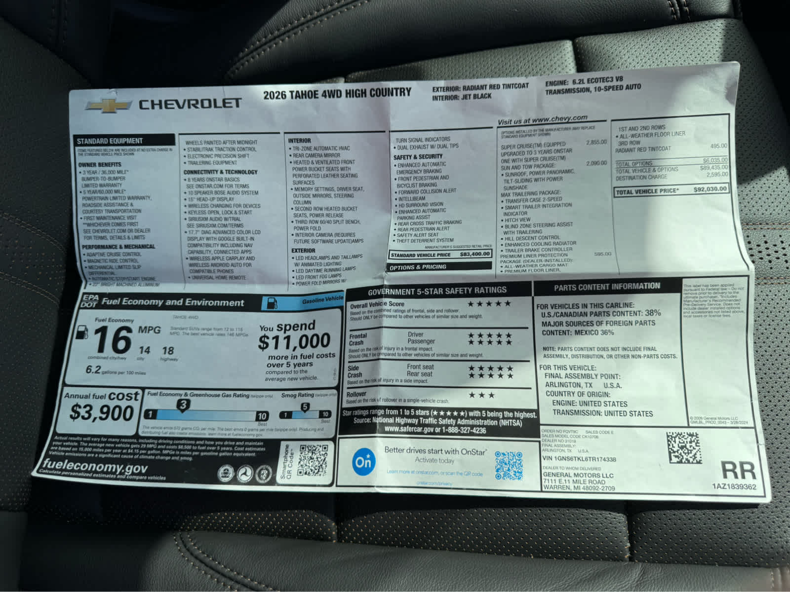 2026 Chevrolet Tahoe High Country